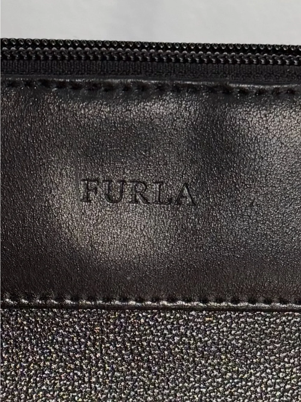 Furla Black Pebbled Leather Double-Handle Satchel